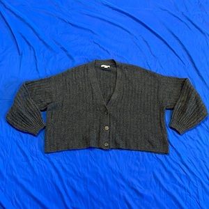 Dark Gray AE CROPPED Sweater Cardigan